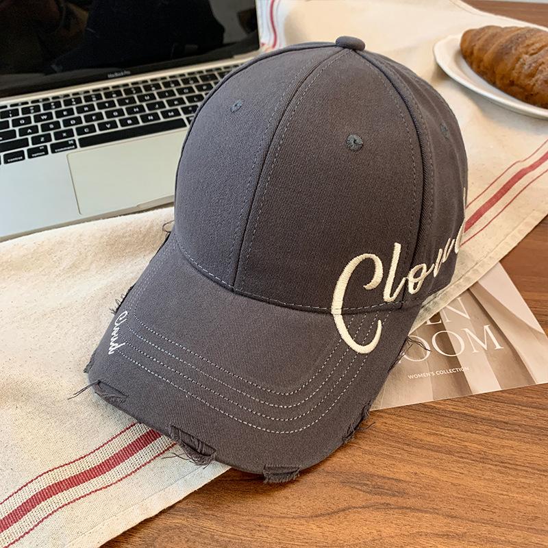 Big head circumference hat women's versatile letter shade wide brim hard top cap men's enlarged deepening baseball cap