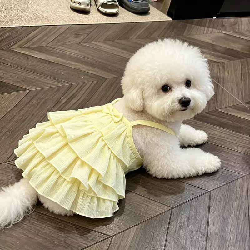 Pet Summer Strap Dress Thin Breathable Princess Dress Small Teddy Dog Clothes for Small Dogs Puppy Clothes