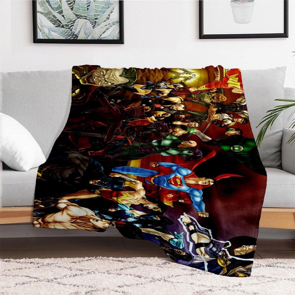 Superheldenstrijd: Epic Comics Kunstprint Dekentje Flanellen Plaid voor Bank, Bed, Reizen, Kamperen, Kantoor, Bankstel, Stoel