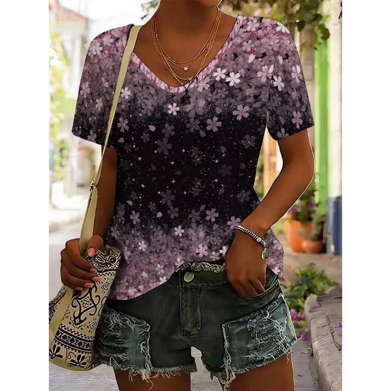 Women s V-neck short-sleeved T-shirt S