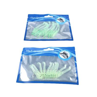 10pcs Swim Silicone Luminous Lead Jig Head Fish Eel Lure Artificial Soft Bait Worm Barbed Hook