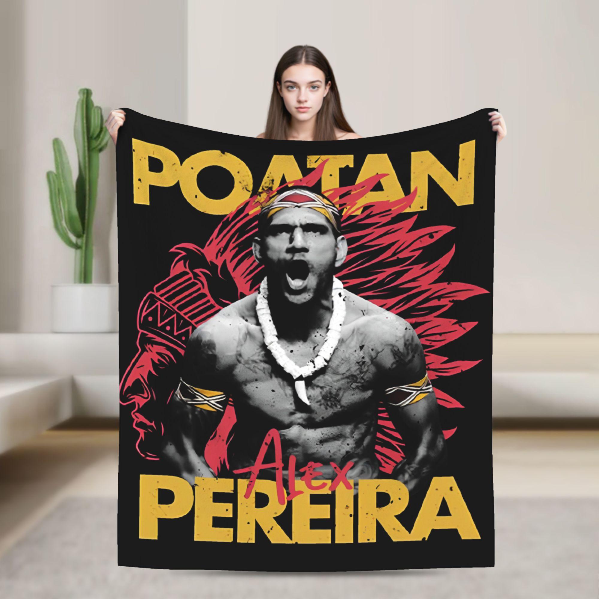 Alex Pereira Poatan Fighting Fleece Throw Blanket Combat Sport for Bed Knitted Blanket Car Super Soft Multifunction 75x90cm