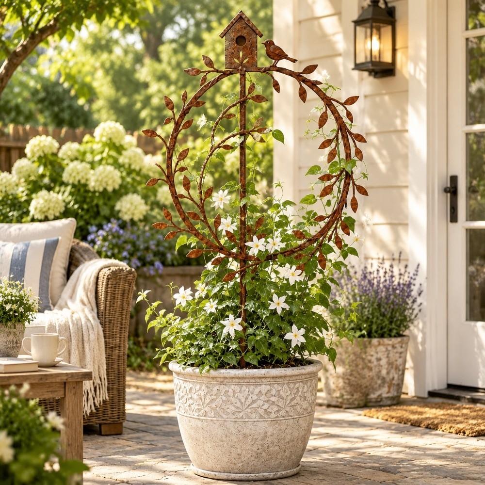 Hollow Out Wreath Plant Stand Bird Plant Climbing Trellis Butterfly Plant Fixed Frame Patio