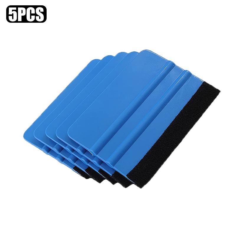 

Авто Синий Винил Углеродное Волокно Стекло Очиститель Льда Очистка Мойка Автомобиля Скребок С Войлочным Ракелем Инструмент Пленка Обертывание Скребок 1/5/10шт