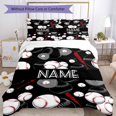 Ball Style Customize Your Name Bedding Set Breathable Duvet Cover With Pillowcases Decorative Bed Linen For Bedroom Home Decoration Birthday Gift