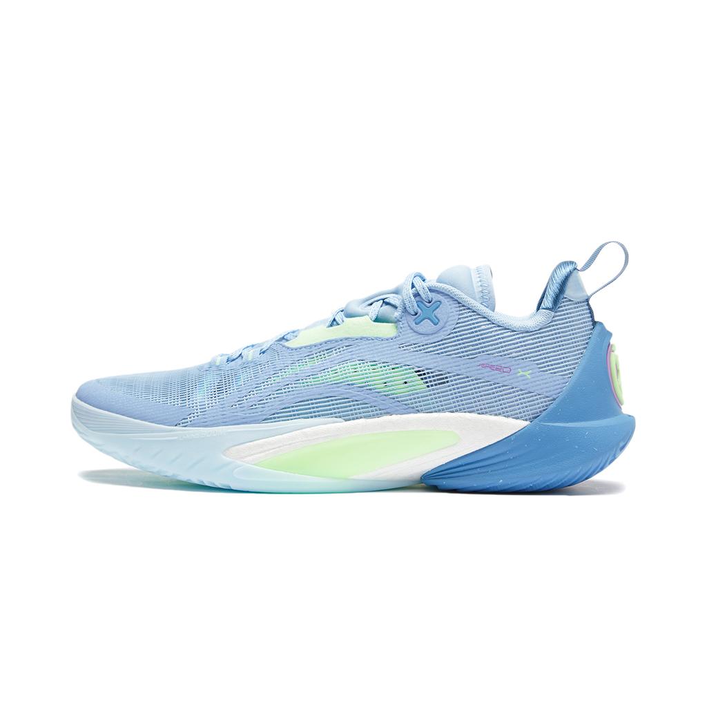 LiNing Flash 10 Bounce Technology Lightweight Rebound Stability Support Non-Slip Breathable Low-Top Basketball Shoes Men sneaker Aurora-Blue ABAU021-4