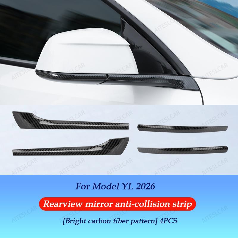 Car Rearview Mirror Protector For Tesla Model YL 2026 / Y Luanch Juniper 2025 2026 Mirror Protector Vehicle Anti-collision Strip
