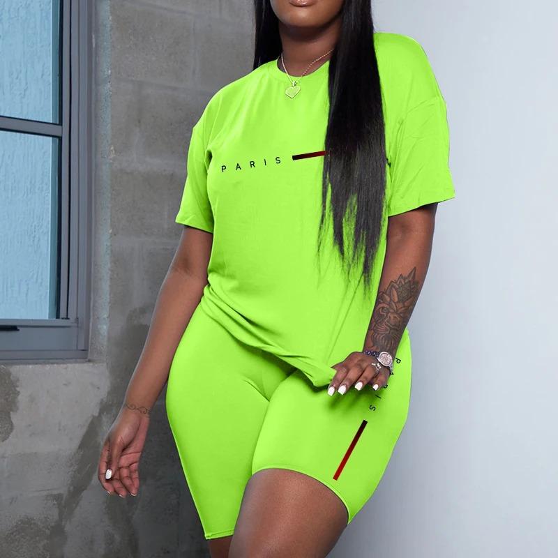 Women's Tracksuit Casual Summer Two Piece Sets Hot Sales Fashion Quality O-Neck Short Sleeve Sports T-Shirts Daily Clothing