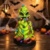 Detailed Worm Creature Figures Rotting Halloween Figurines, Green Horror Statue with Colorful Worms, Resin Yard Unique Spooky Table Decor for