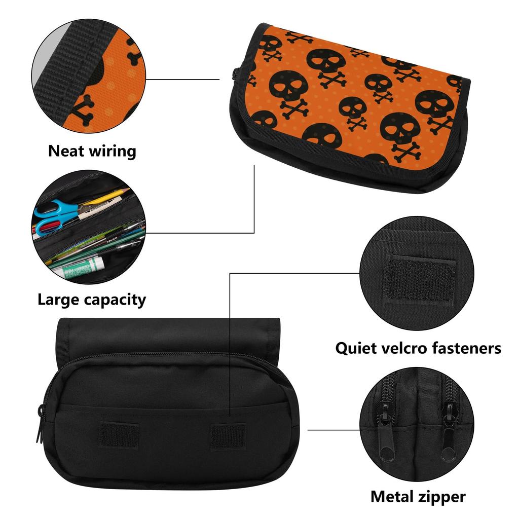 Pen Case Spacious Storage Durable 300D Polyester Metal Zipper with Double Compartments for School Office Travel for Boys Girls