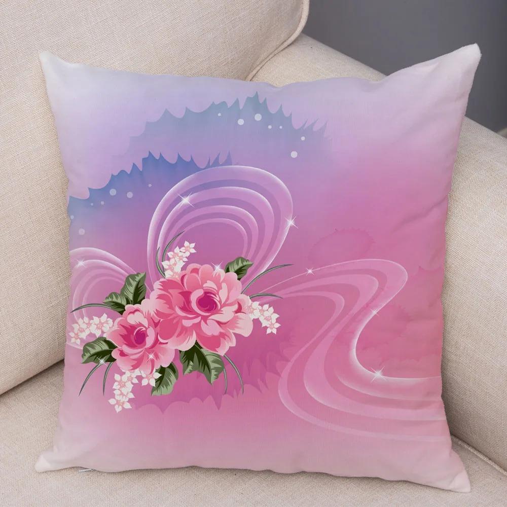 Taie d'Oreiller Décorative à Motif Floral, pour Salon, Bureau, Maison