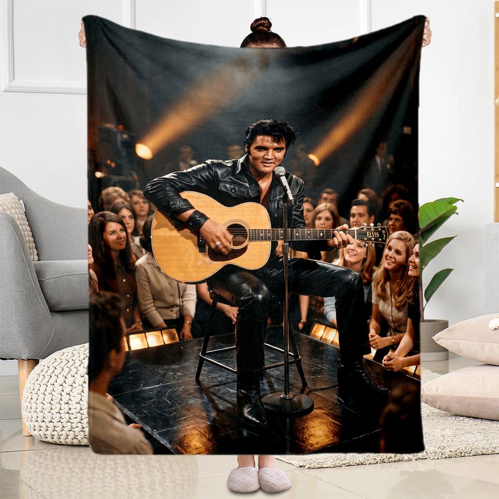 Rock Roll Legend Blanket Soft Warm Cozy Perfect for Livingroom Office Couch All-Season Use Modern Style Ideal Gift for Friends Family Couples Picnic