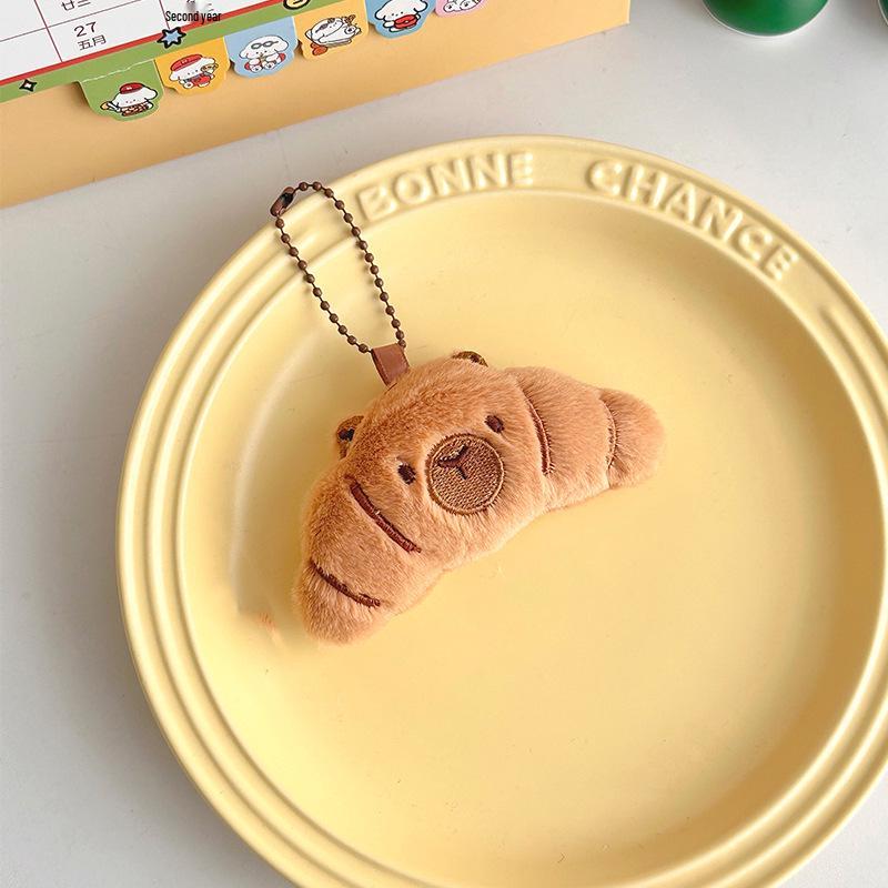 Καρτούν Καπιμπάρα Βελούδινο Μπρελόκ: Γούρι Ψωμί Λούτρινο Ζωάκι για Σακίδιο ή Δώρο.