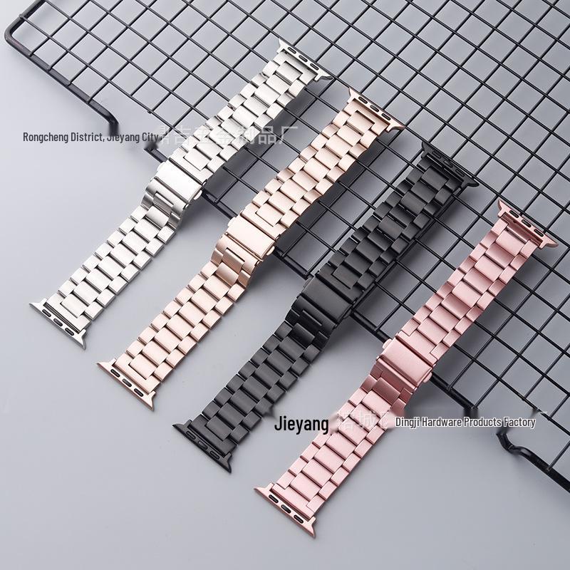 Cinturino in Acciaio Inossidabile a Tre Perle per Apple Watch & Huawei GT4