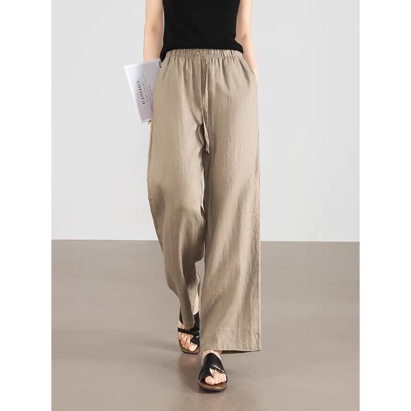 Women's Summer Wide-Leg Cotton Linen Pants: Relaxed, Versatile & Petite-Friendly