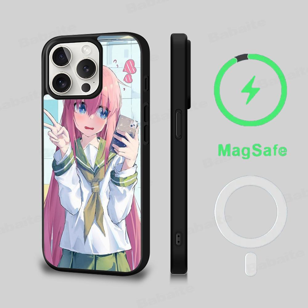Anime B-Bocchi The Rock Phone Case Magnetic Case For IPhone 16 14 13 12 11 15 Pro Max Plus For Magsafe Wireless Charge Cover