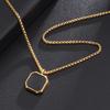 Trendy Color Square Black Clavicle Chain Light Luxury Women's Pendant Necklace