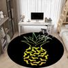 1PC Pineapple Dogs Office Round Area Rug, Indoor Mat Suitable ForOffice, Under Office Chairs Bedroom Living Room Home Decor, Room Deco f158