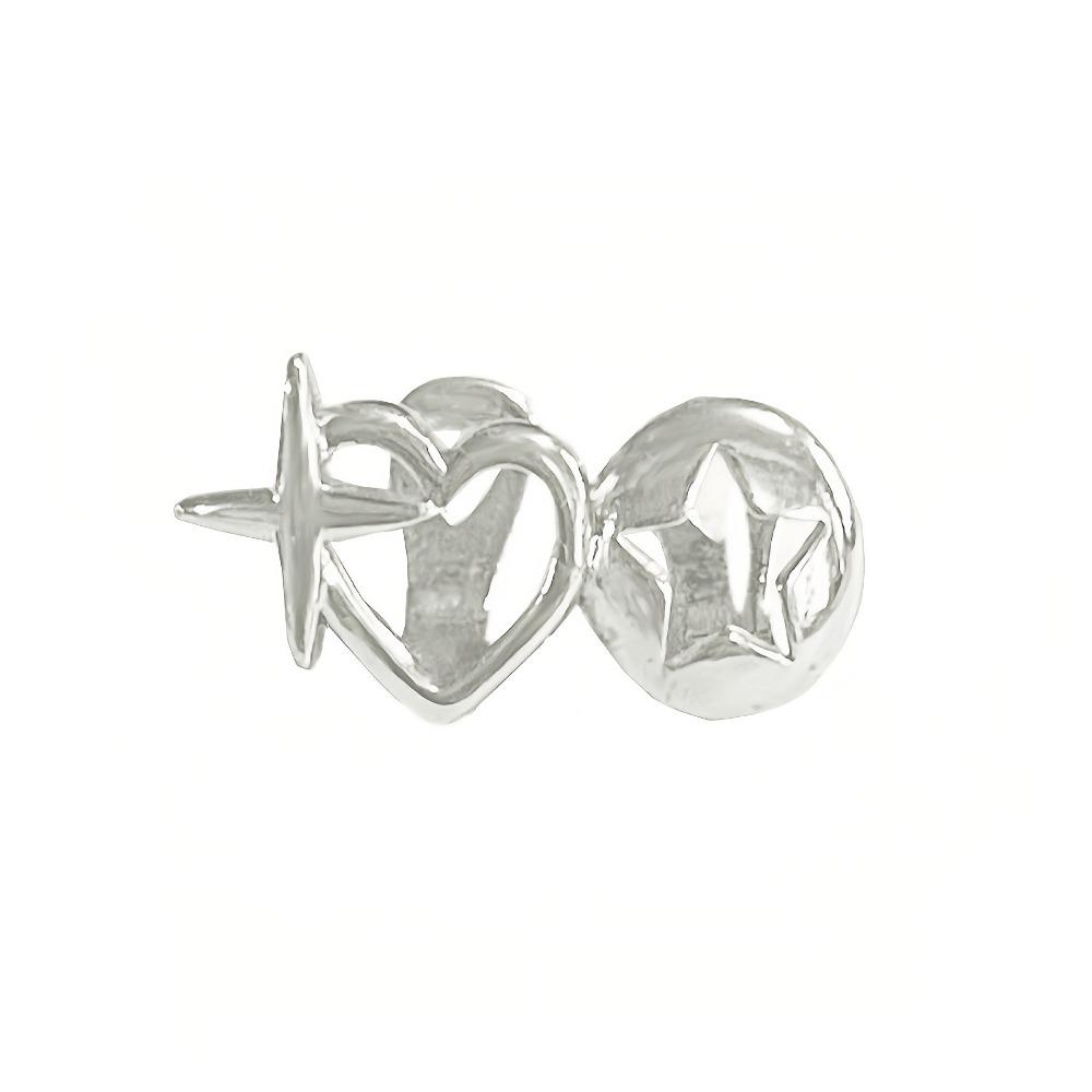 Hollow Out Heart Teeth Grillz 18K Gold-Plated Tooth Jewelry Holiday Gift Gold Tooth Cap  Rapper серебряный