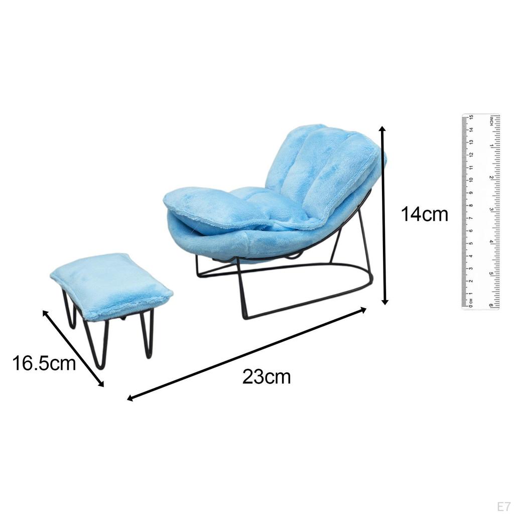 1/6 Scale Rocking Chair Mini Chaise Longue Accessories Adults Gifts Soft Fabric Decorative Single