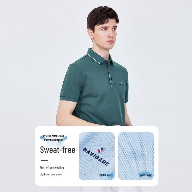Navigare Men's Sweat-Free Short Sleeve Polo Shirt