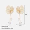 European and American metal three-dimensional flower stud earrings women's sweet and cool ins wind flow Su gold-plated stainless steel earrings earrin