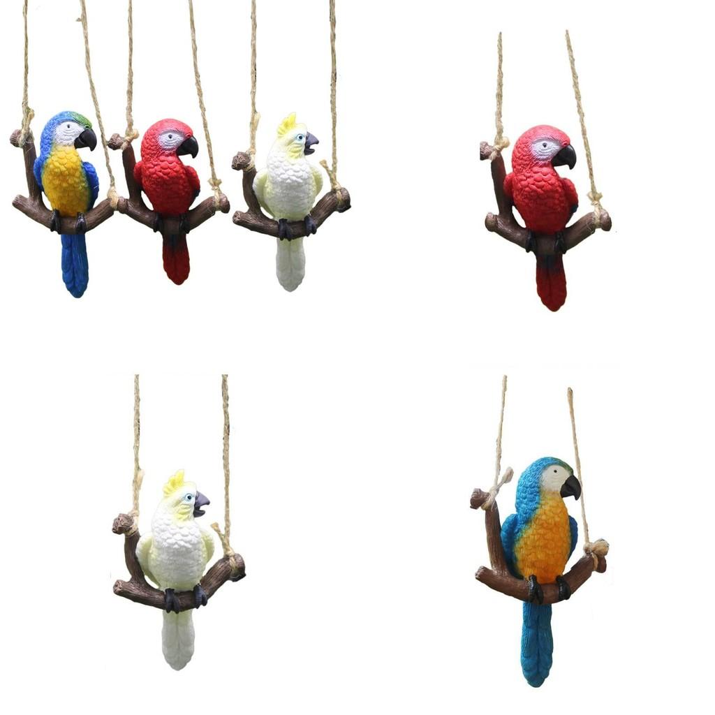 Parrot Hanging Ornament Garden Micro Landscape Resin Craft For Wedding And Party Decor