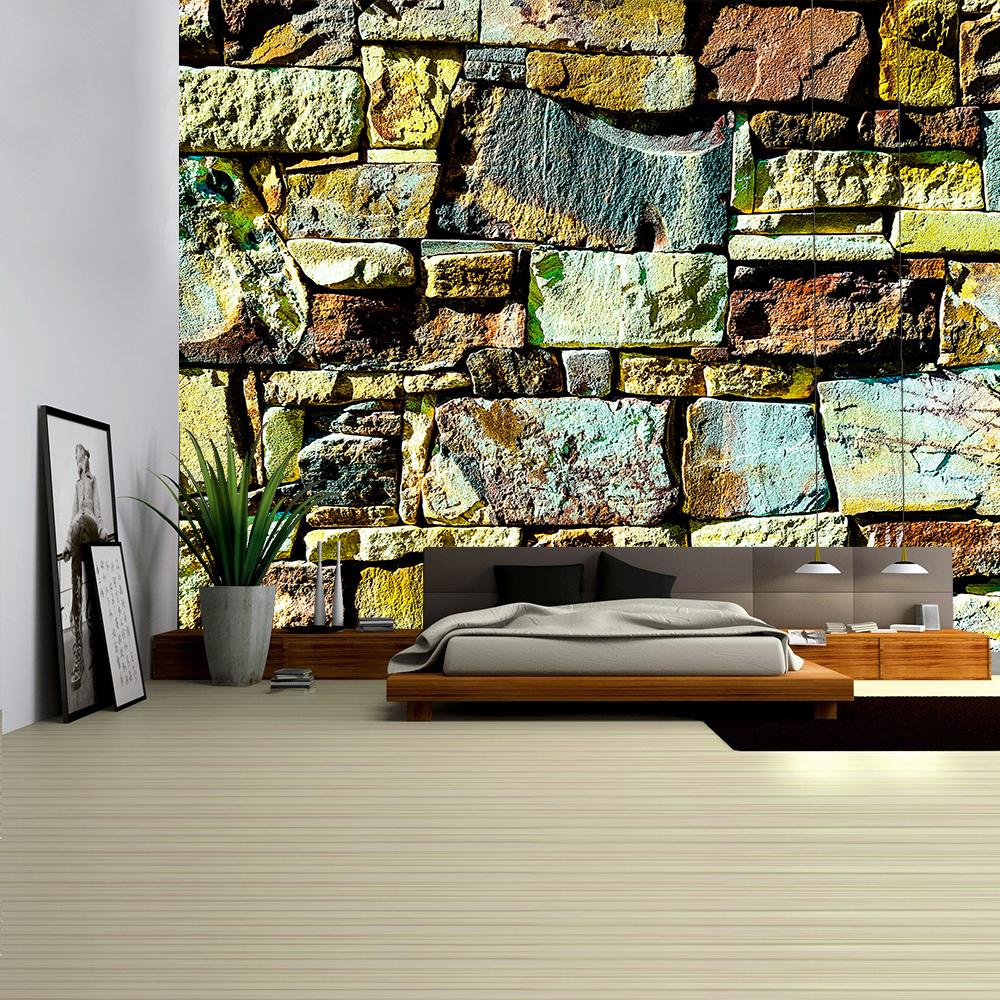 Vintage 3D Stone Bricks Printed Tapestry Wall Hanging Large Size Wall Tapestry Cheap Hippie Boho Wall Tapestries Mandala Fabric