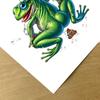 Cartoon Frog Toilet Sticker Self-Adhesive Waterproof Bathroom Decal Toilet And Home Decor Car Decals Self-Adhesive