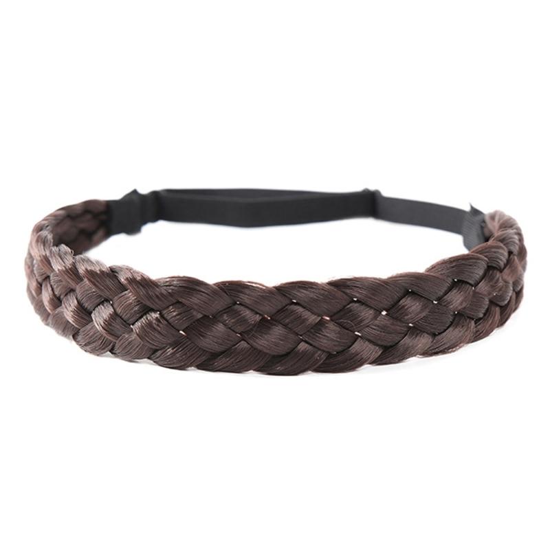 

Women Hair Decorations Exotic Braided Headband Hair Ornament Forehead Hairband темно-коричневого кольору