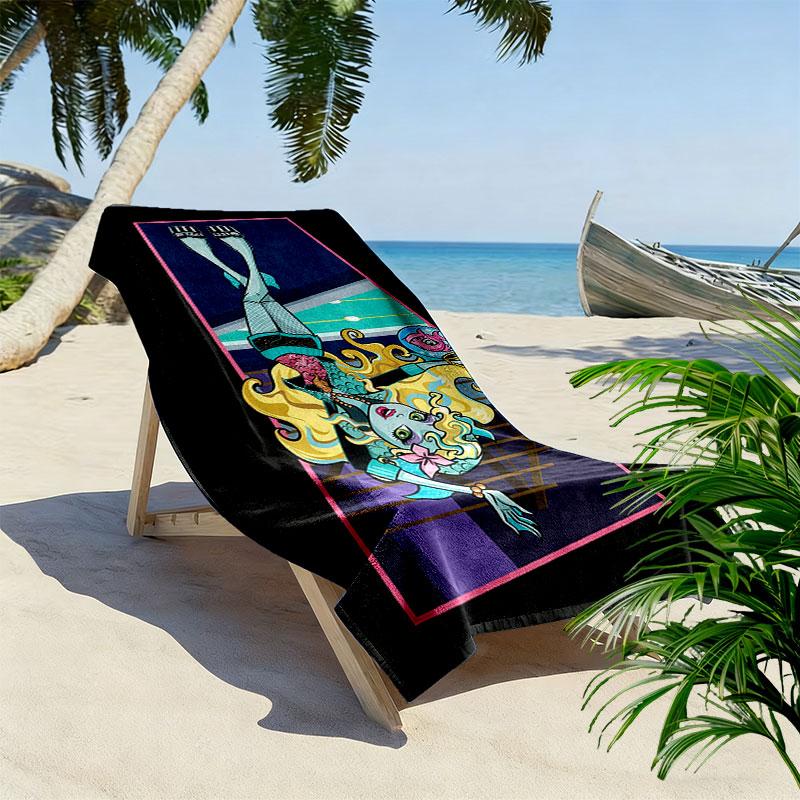 Lagoona Print Beach Towel, Large Soft Quick Dry Towel for Beach Camping Swimming