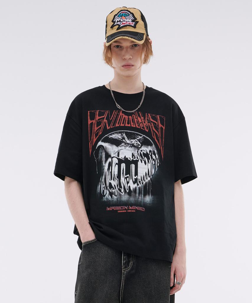 MAISON MINED Sticky Half T Black