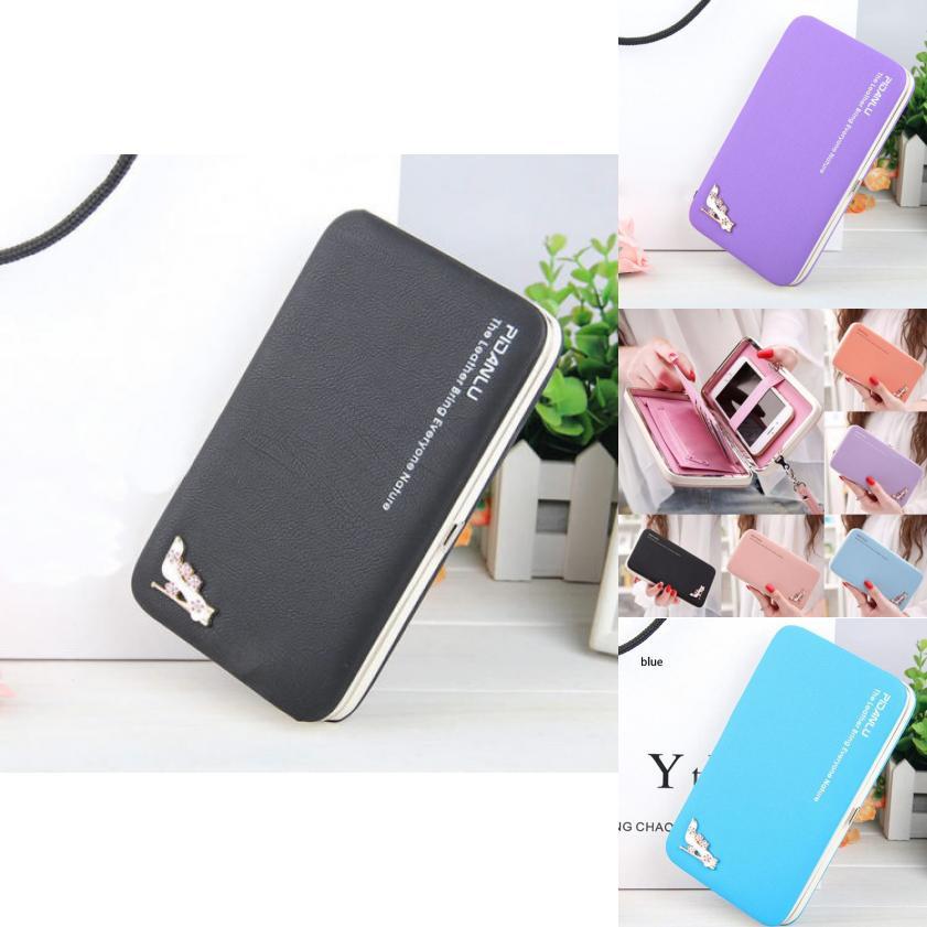 New Slim Long Ladies Wallet With Pu Leather Antitheft Storage For Daily Use