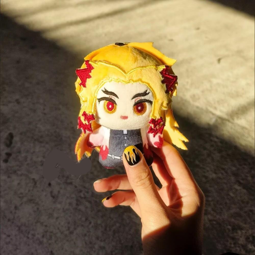 Anime Rengoku Kyoujurou Pluche Poppen 10cm Mini Pluche Beestjes Demon Slayer: Kimetsu No Yaiba Cadeaus Pluche Speelgoed Hanger Poppen Verzameling 10cm yellow