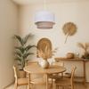 Lampa Wisząca Skandynawska Jutowa Podwójny Abażur Biało-Beżowa 1Xe27 60W Bueno Milagro