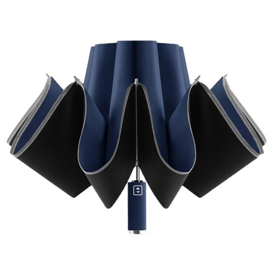 Rain Umbrella Wind-resistant Aluminum Alloy Bracket Outdoor Sun Rain Reverse Folding Umbrella for Going Out