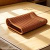Hand-woven Rattan Cushion, Brown, with Openwork Pattern And Curved Profile