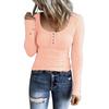 Autumn Long Sleeve T-shirt Y2K T-Shirt Vintage V-neck Streetwear Tees Womens Button Top Top Clothes Pullover Women29570