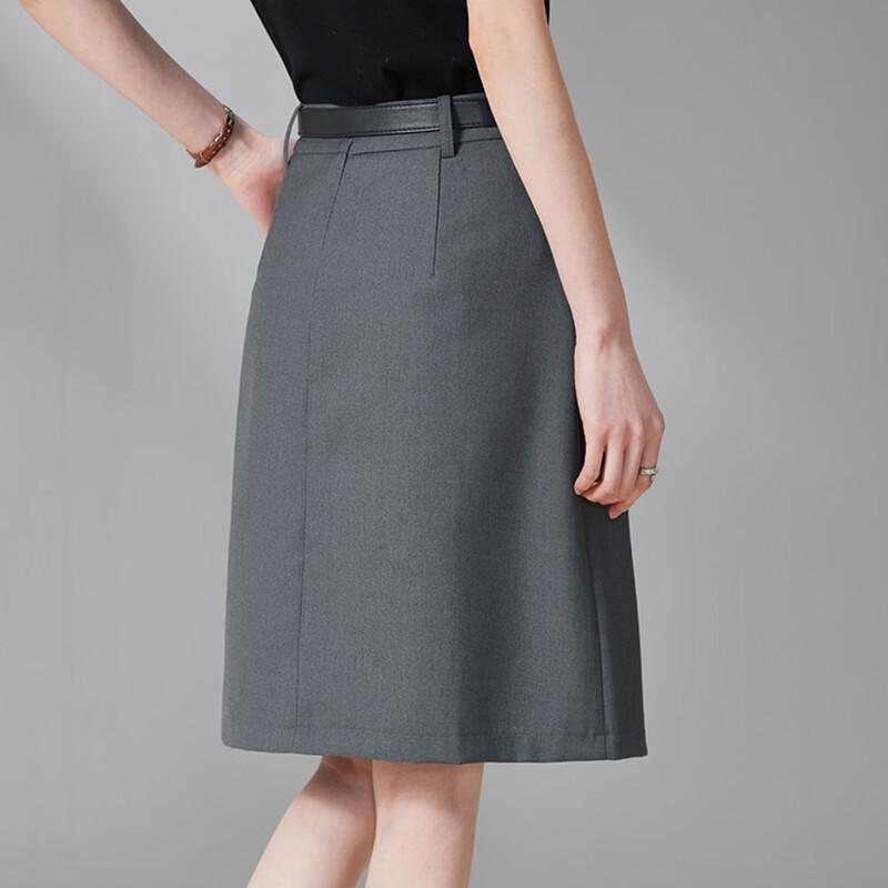 Women's High-Waist A-Line Suit Midi Skirt
