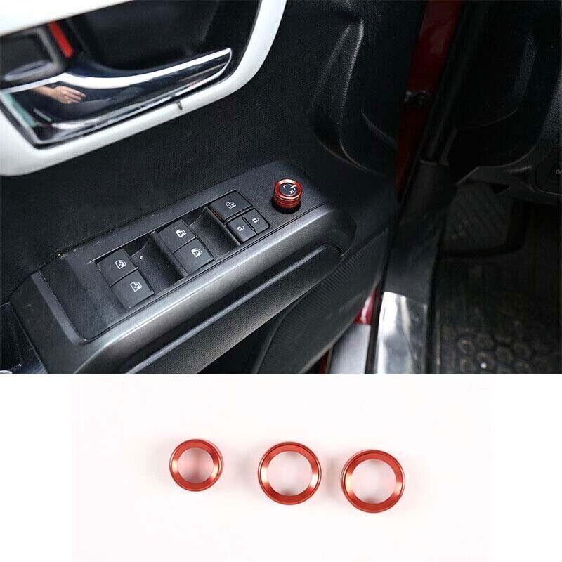 For Toyota Tacoma 2016-22 Red Aluminum Knob Rear View Mirror Adjust/Volume Trim