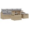 VidaXL Ensemble de Canapé de Jardin 6 pièces avec Coussins Beige Rattan Synthétique 3361159