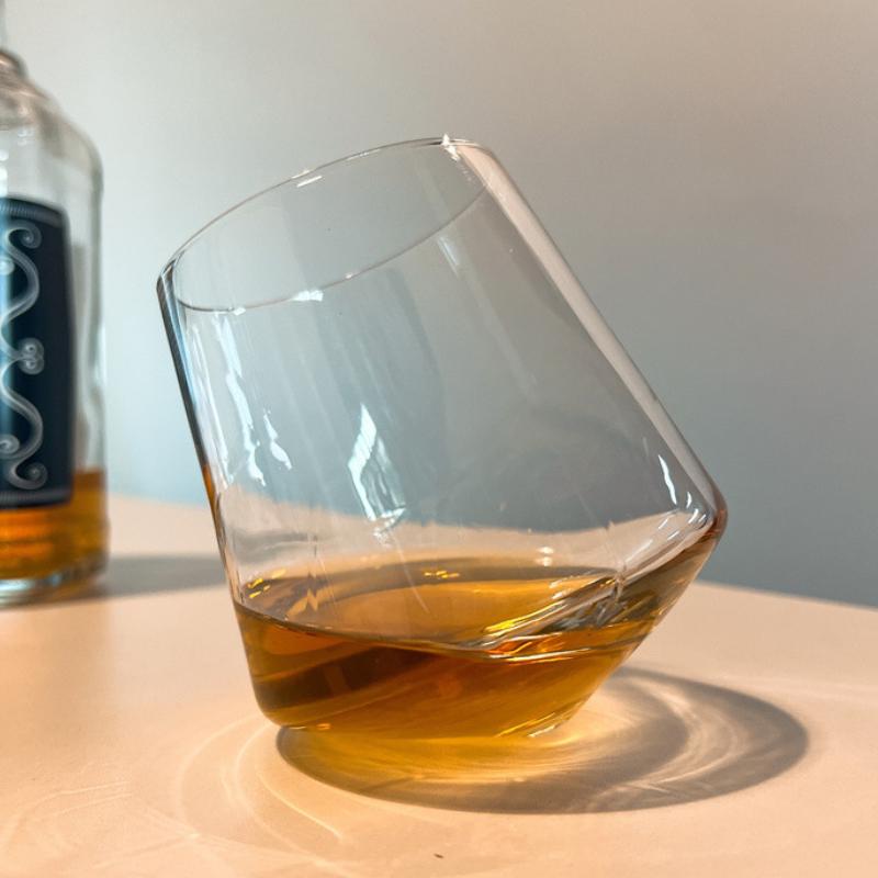 530ml Transparent Foreign Wine Mug Creative Rotating Whiskey Glass Irregular Glass Cup Tumbler Down Bar KTV Club Wine Glasses