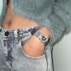 South Korea Niche Ins Love Rhinestone Strap Style Design Bracelet Silver Futuristic Cold Temperament Hand Jewelry