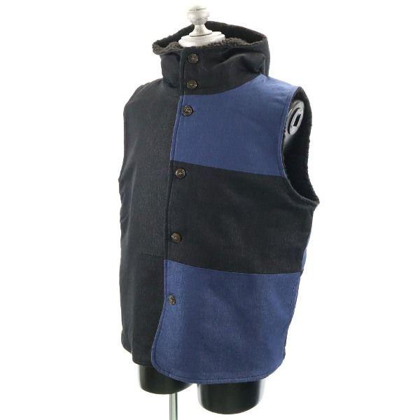 

Совершенно новый худи HB Alternate с подкладкой из боа, жилет, XL, синий, черный, деним, Crazy Switch, мужской, б/у