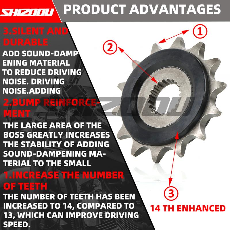 14T Silent Durable Front Sprocket Fly Chain Wheel For Benelli TRK251 BN251 TNT25 TNT250 Leoncino 250 BN TRK TNT 25 250 251