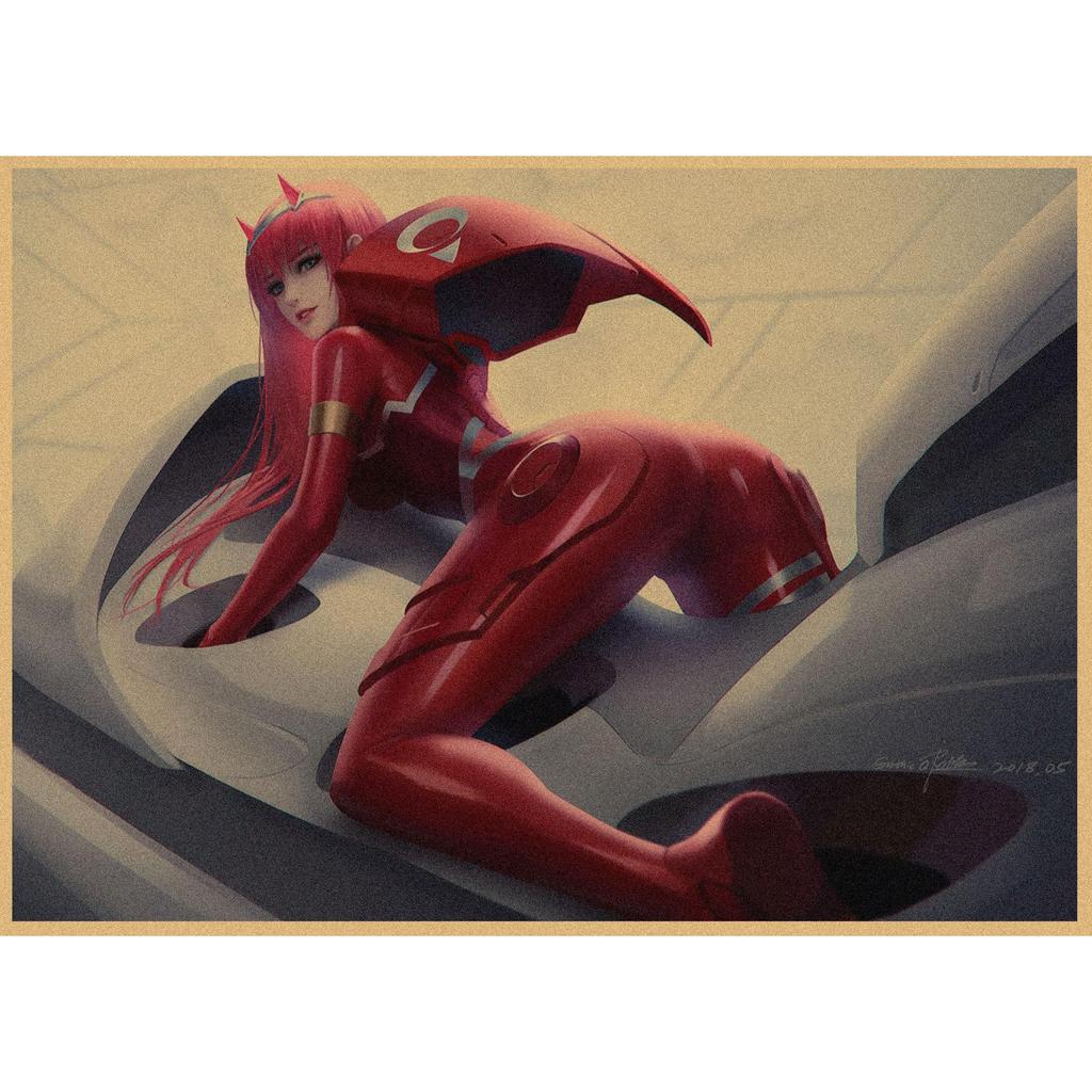 National Team DARLING In the FRANXX Retro Kraft Paper Anime Poster 261 for Wall Decoration