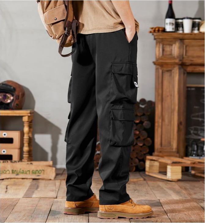 "Men's Retro Trend Loose Fit Overalls: Lightweight, Wear-Resistant, All-Match Pants for Spring and Autumn"