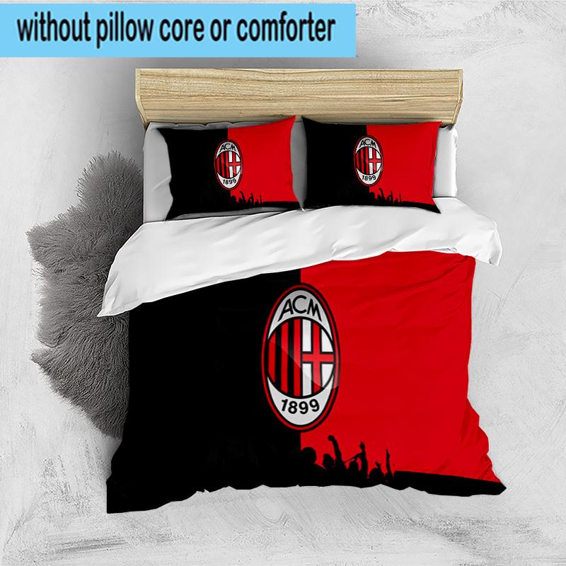 3PCS Ac Milan Crest Celebration Bedding Set For Bedroom, Dormitory,Including 1pc Duvet Cover And 2pcs Pillowcases Large size Fan gift