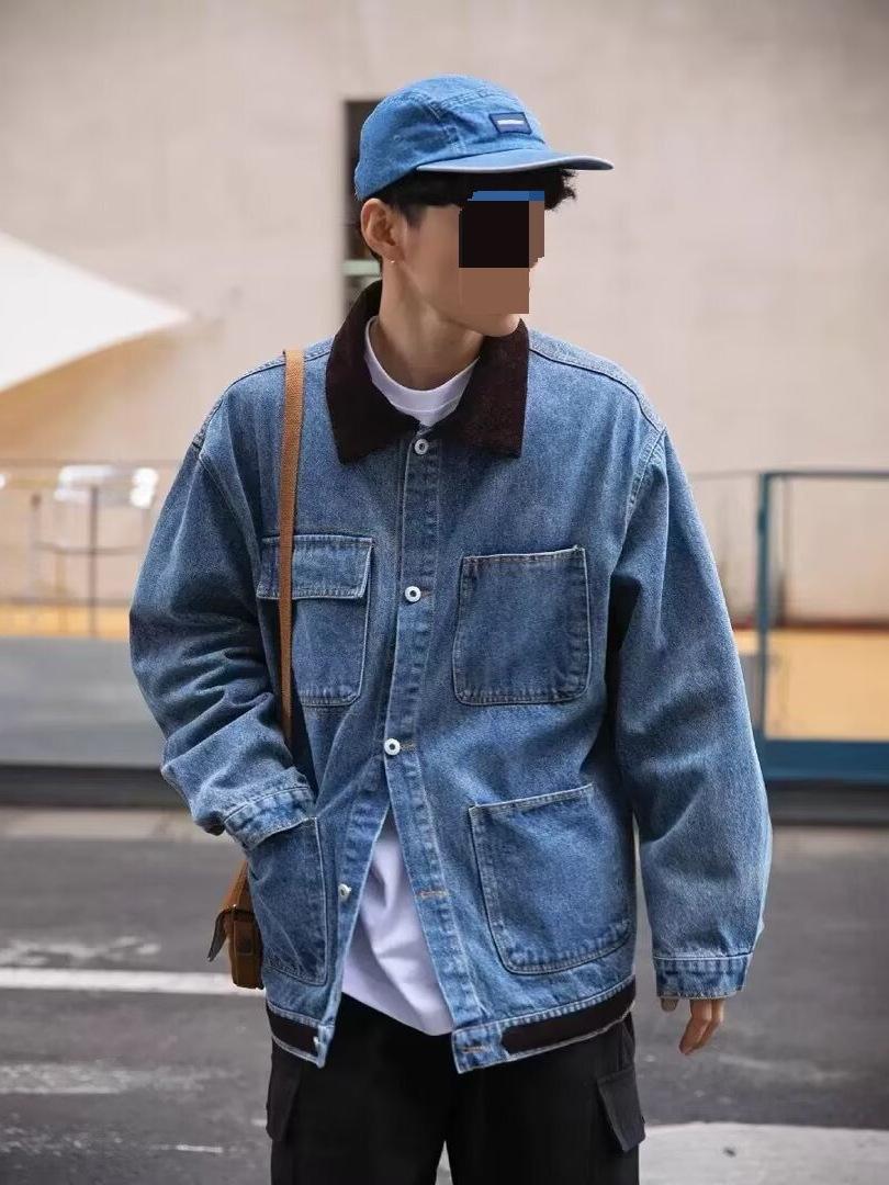 Мужская ретро свободная джинсовая куртка - Весна и осень, повседневный модный стиль L