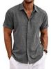 Men's Summer Linen-Style Short-Sleeve Loose Casual Beach Shirt